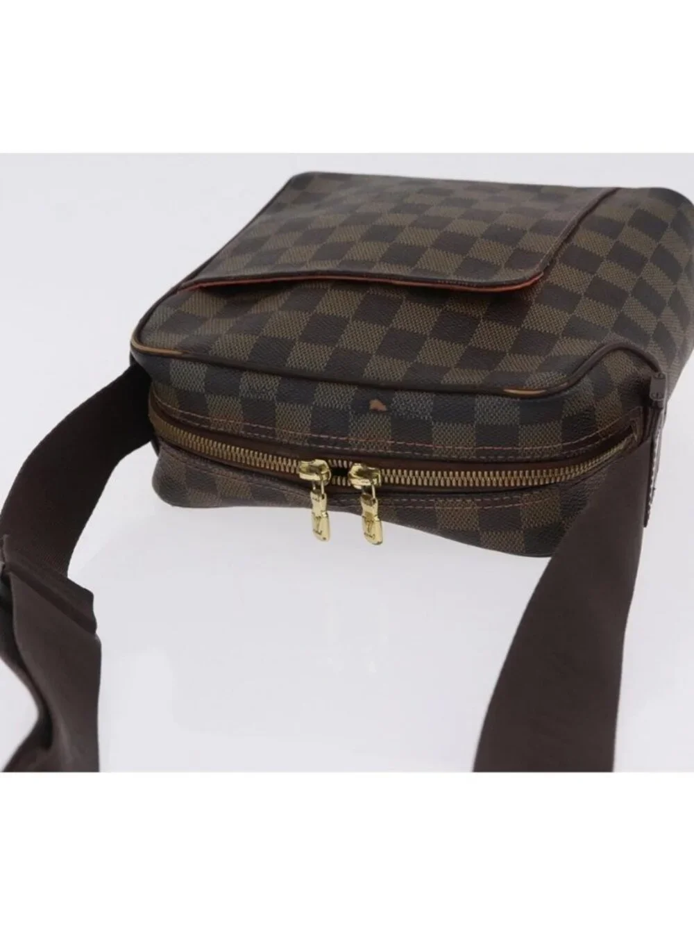 Authentic LOUIS VUITTON Damier Ebene Olaf PM Shoulder Bag N41442 LV
